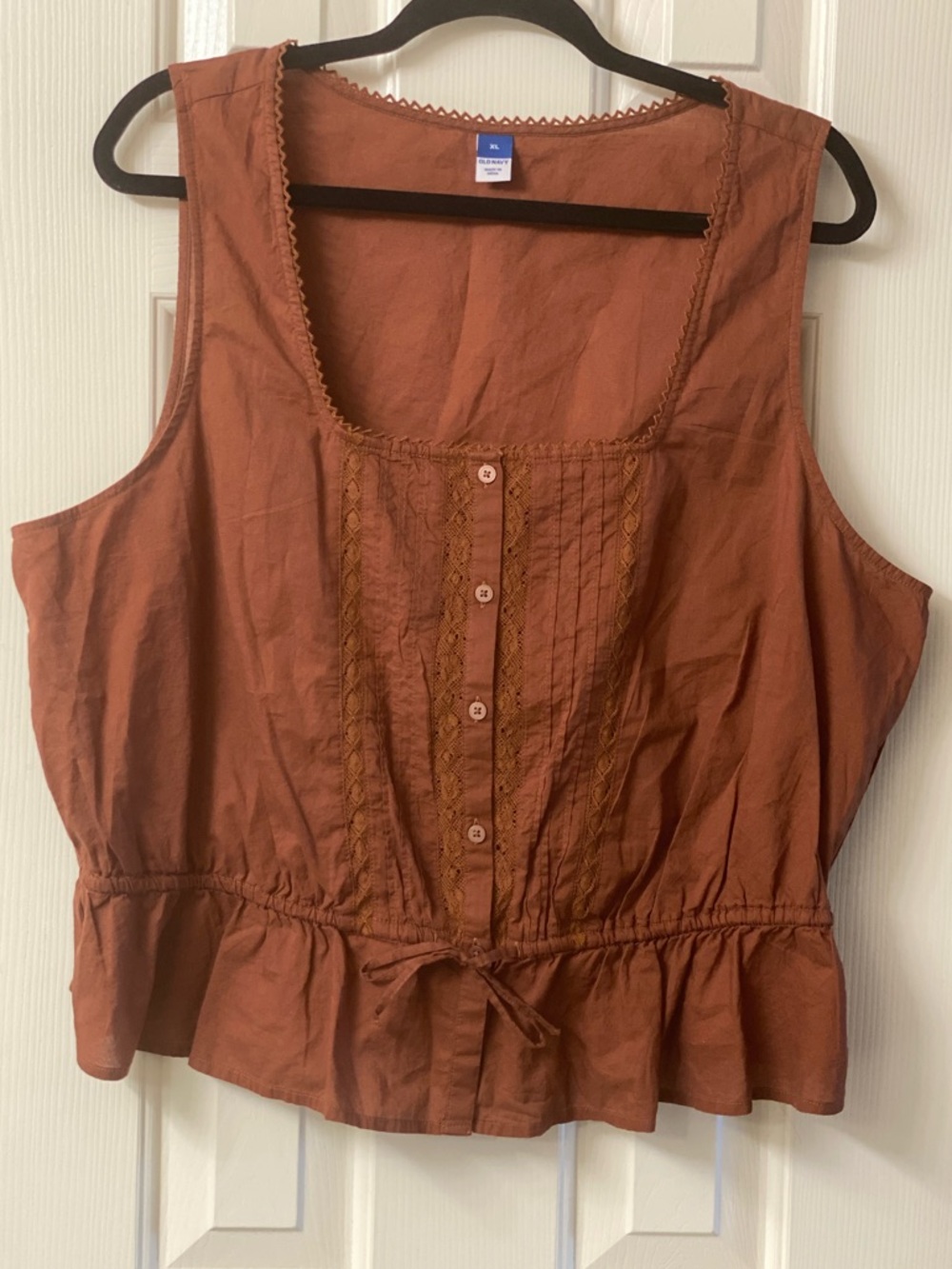 Old Navy Rust Brown Cotton Peplum Camisole Tank